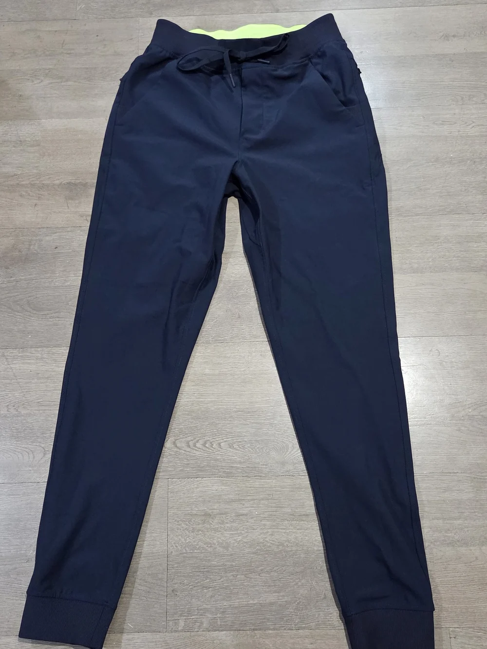 Birddogs Navy Jogger Pants with Neon Lime Waistband